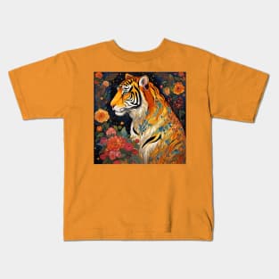 Tiger Art Under The Stars Kids T-Shirt